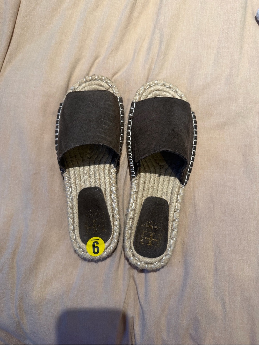 Woven Espadrille Slide Sandals in Black - Women's